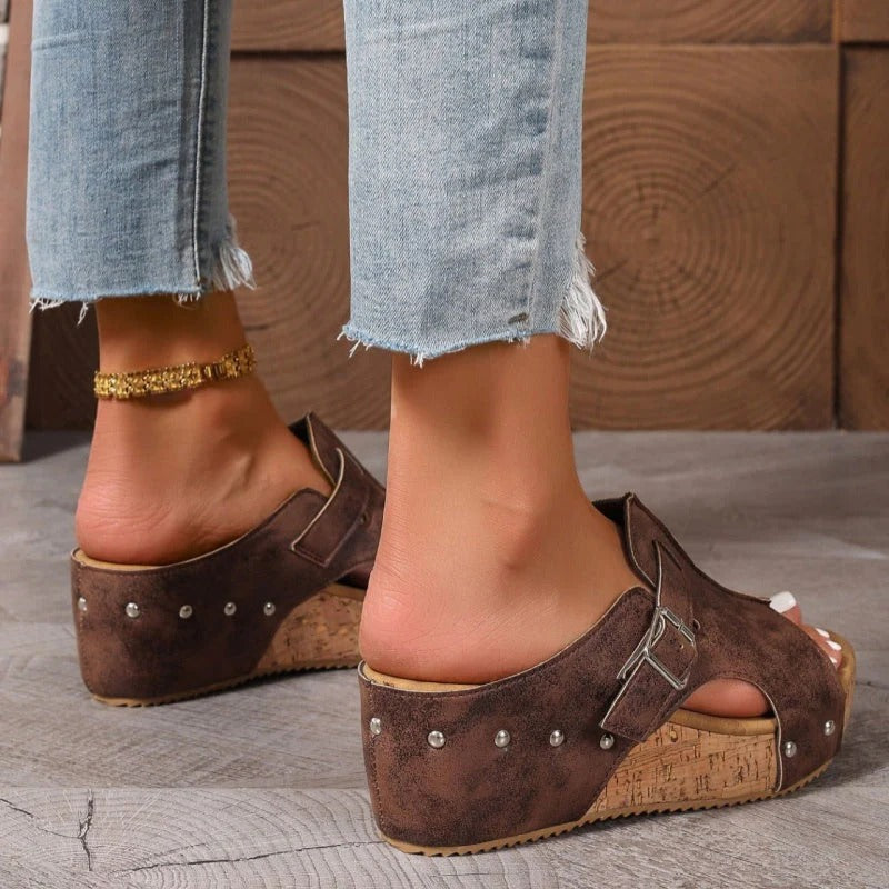 Damesmode Peep Toe sleehak sandalen met plateauzool