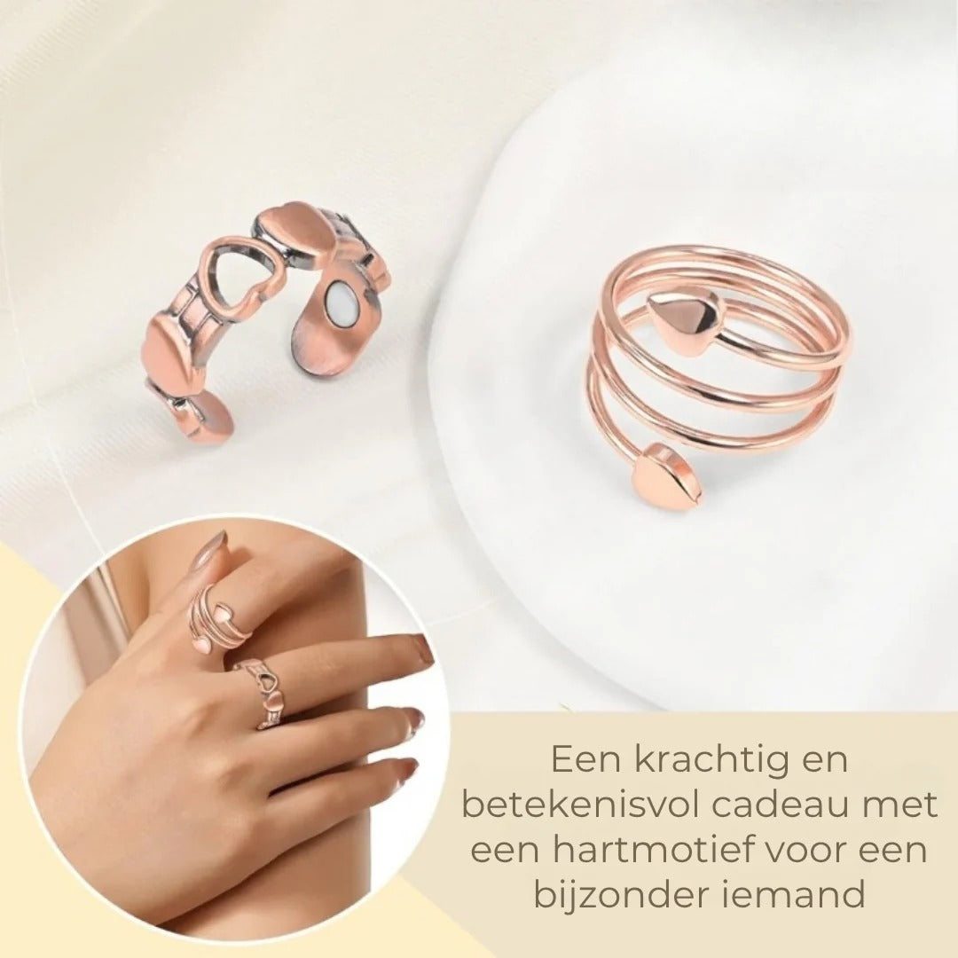 Verstelbare Koperen Wellnessring met Magneten