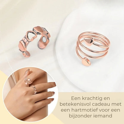 Verstelbare Koperen Wellnessring met Magneten