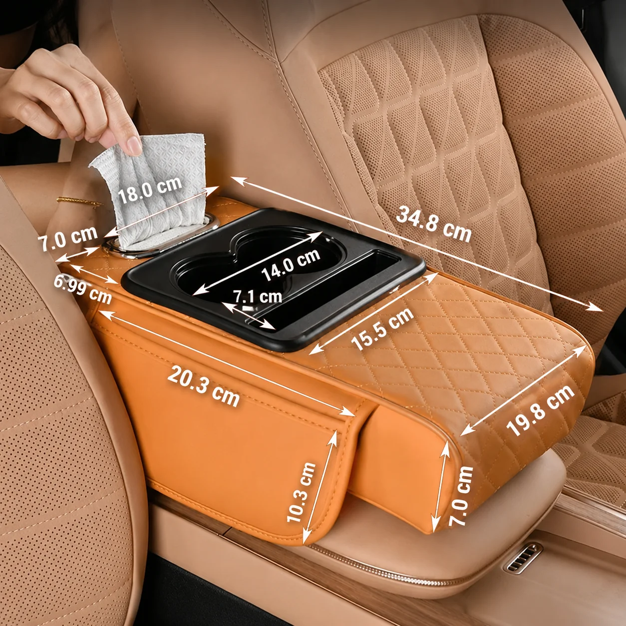 5 in 1 organizer voor auto middenconsole