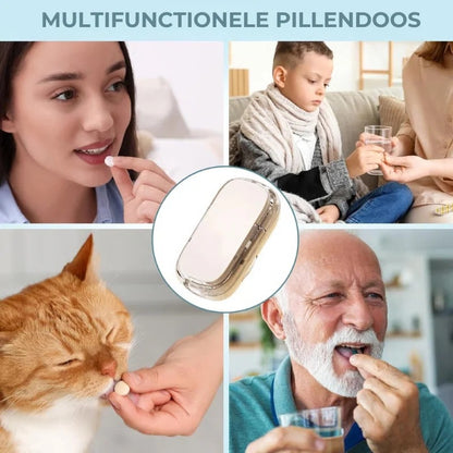 Verstelbare pillensnijder met opbergvak