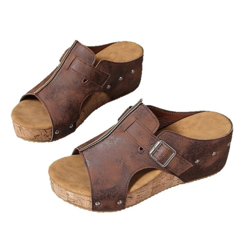Damesmode Peep Toe sleehak sandalen met plateauzool