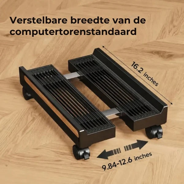 Verstelbare Computerstandaard op Wieltjes