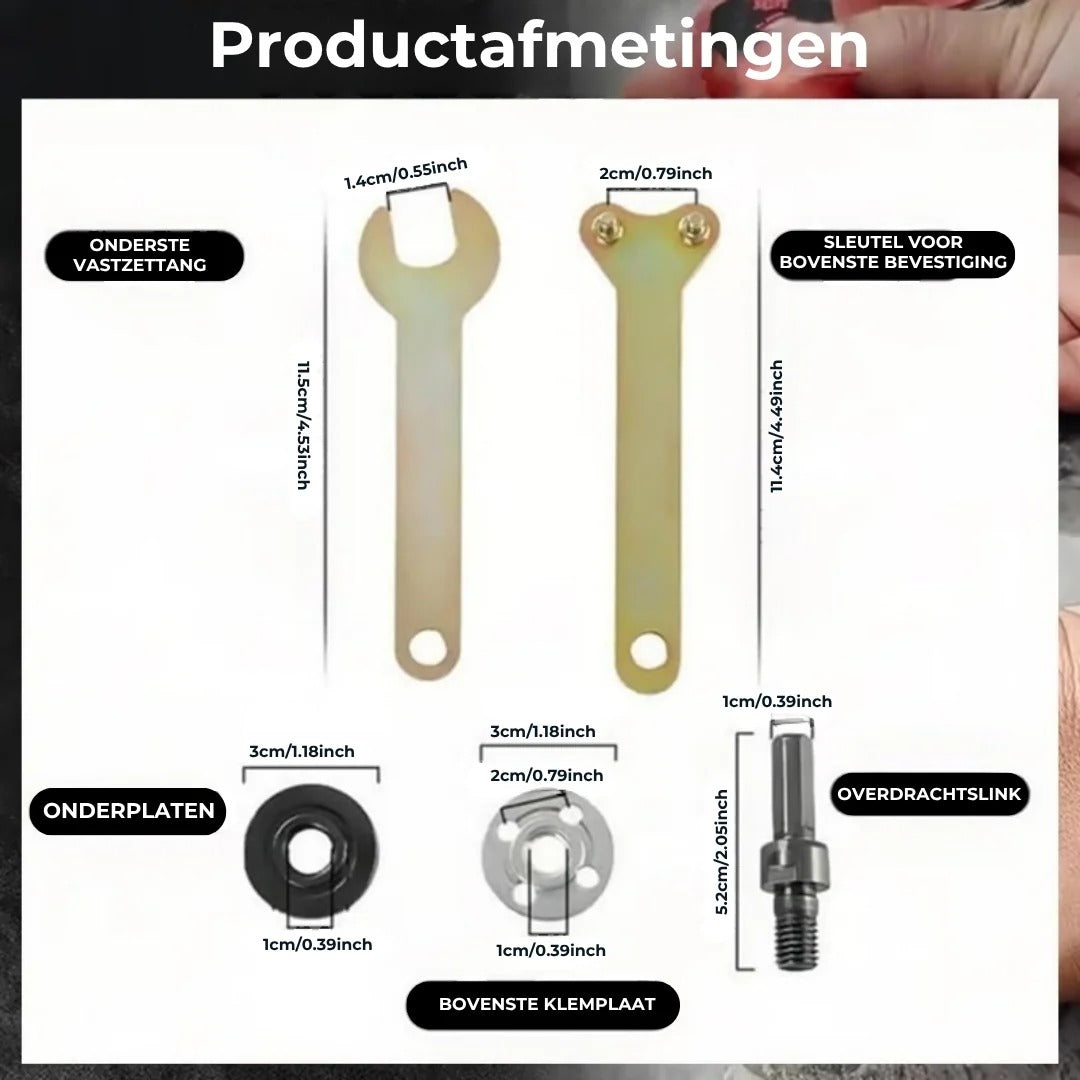 Boormachine Ombouwset voor Slijpen