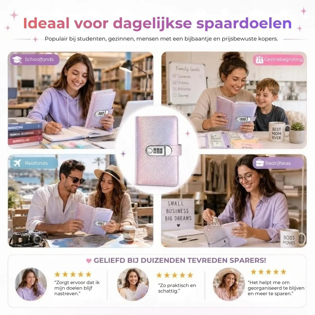 Spaarbinder met codeslot