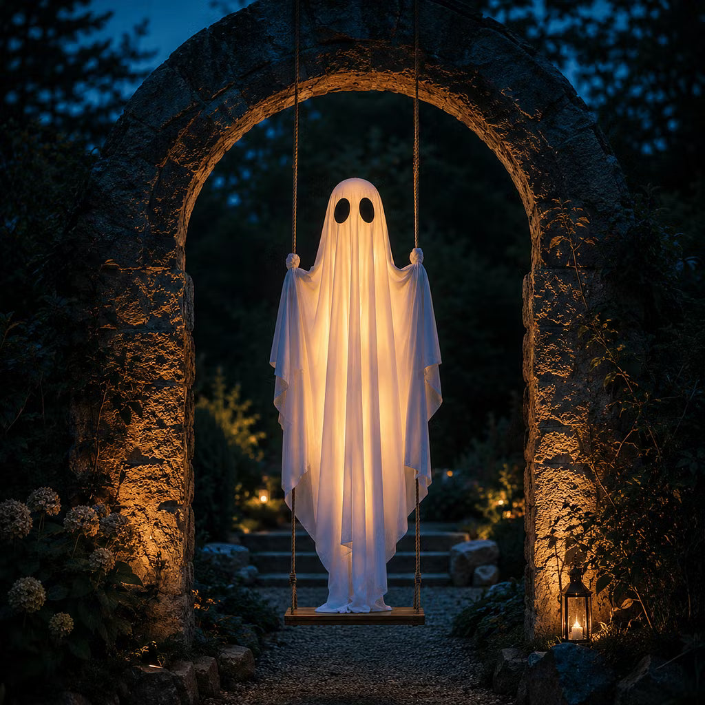 Hangende spookschommel met LED verlichting voor Halloween