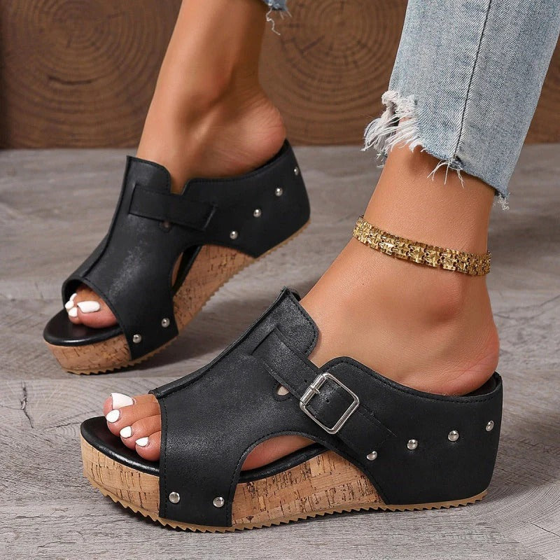 Damesmode Peep Toe sleehak sandalen met plateauzool