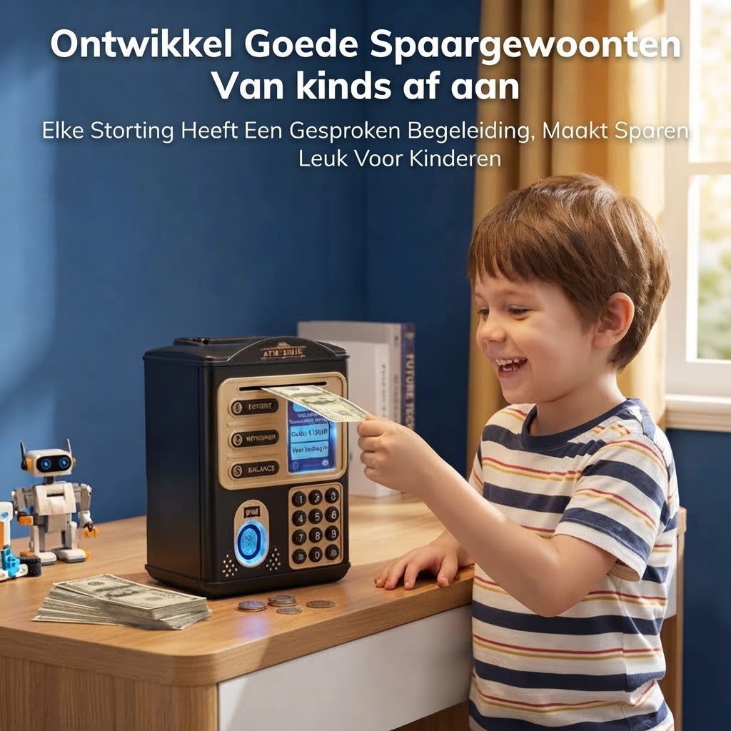 Automatische ATM spaarpot voor kinderen met wachtwoord