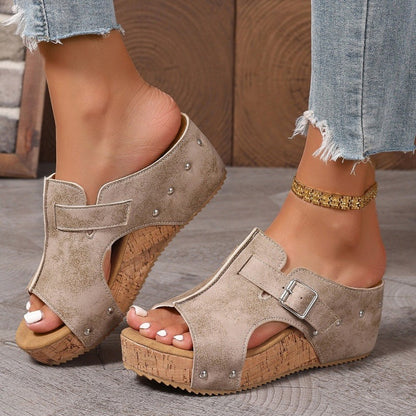 Damesmode Peep Toe sleehak sandalen met plateauzool