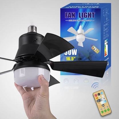 2-in-1 Draagbare plafondventilator & lamp met afstandsbediening