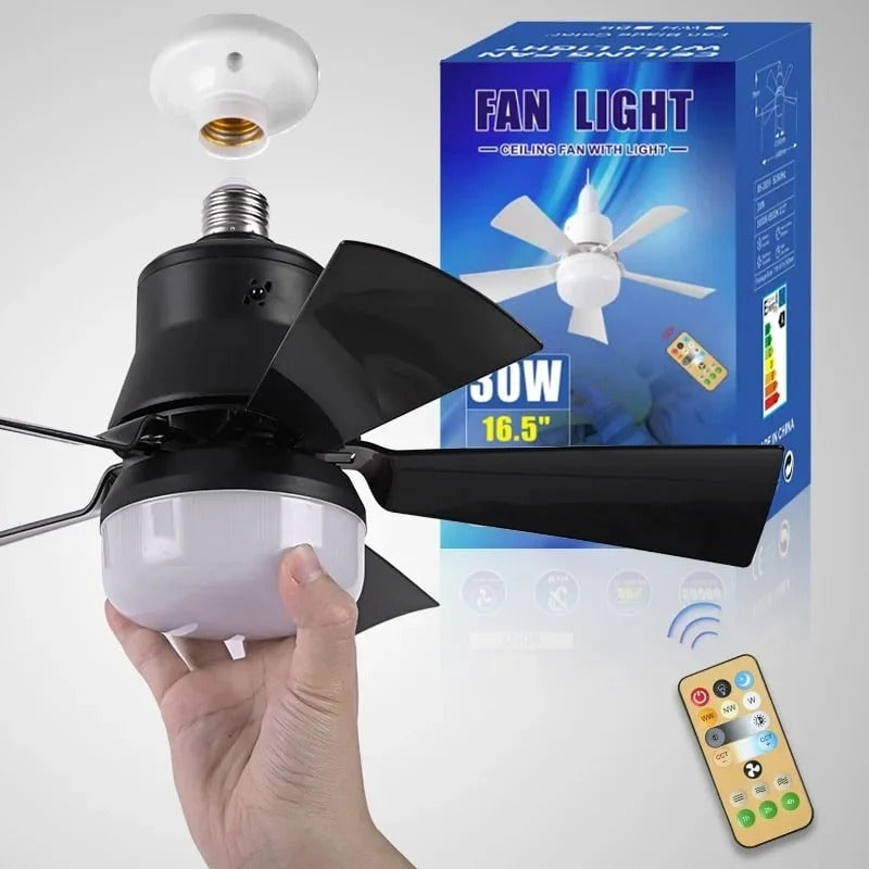 2-in-1 Draagbare plafondventilator & lamp met afstandsbediening