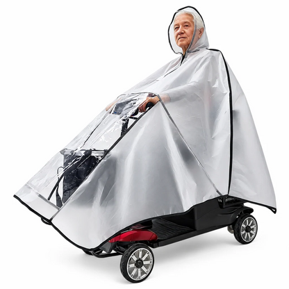 Extra grote waterdichte PVC regenponcho voor scootmobielen
