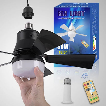 2-in-1 Draagbare plafondventilator & lamp met afstandsbediening