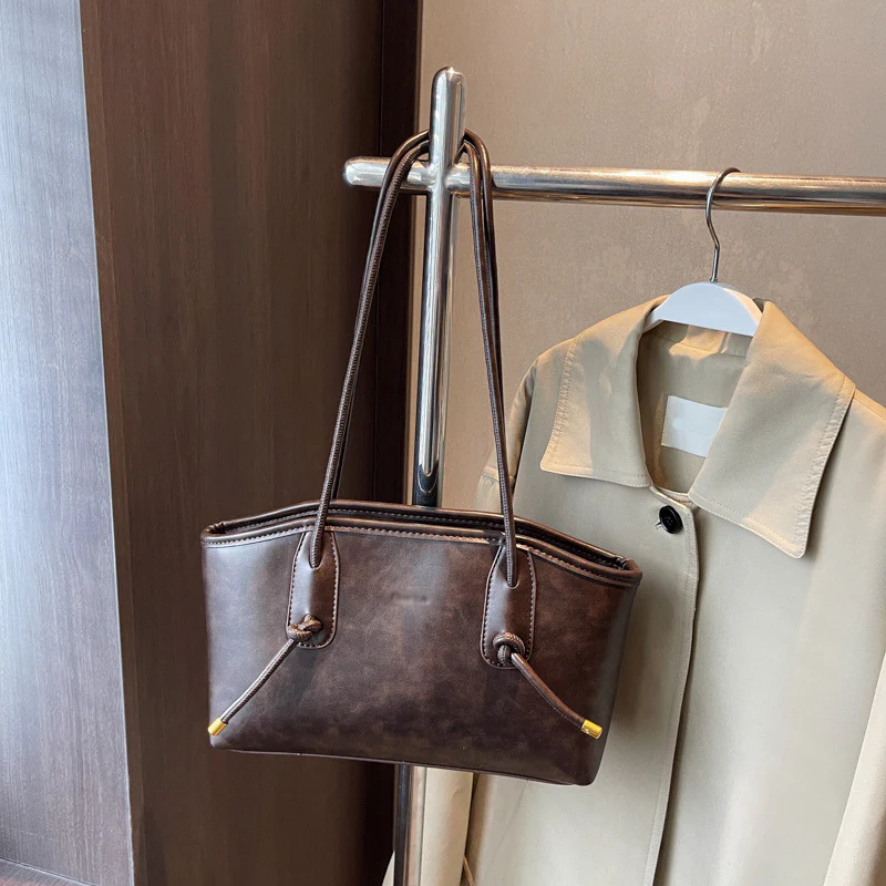 Vintage PU leren schoudertas voor dames