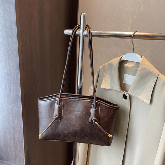 Vintage PU leren schoudertas voor dames