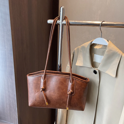 Vintage PU leren schoudertas voor dames