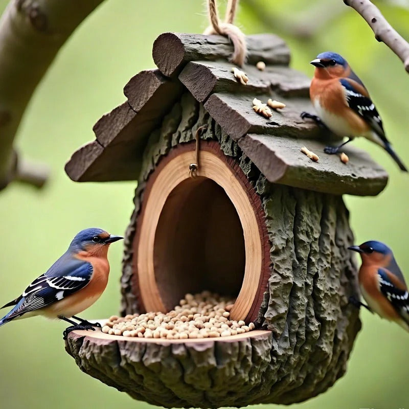 Decoratieve handgemaakte metalen vogelvoeder in bloemvorm