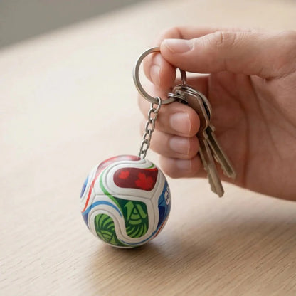 Voetbalsleutelhanger met Wereldbekertrofee