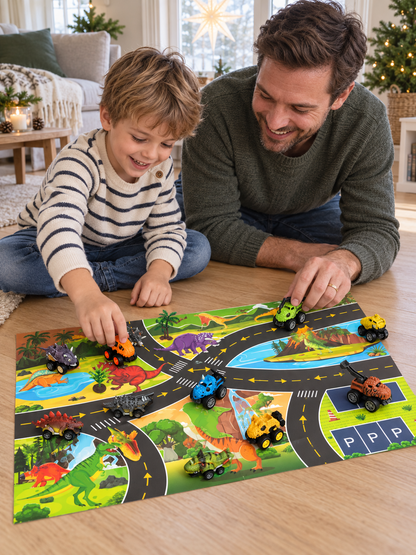 Dinosaurus raceauto adventskalender voor kinderen