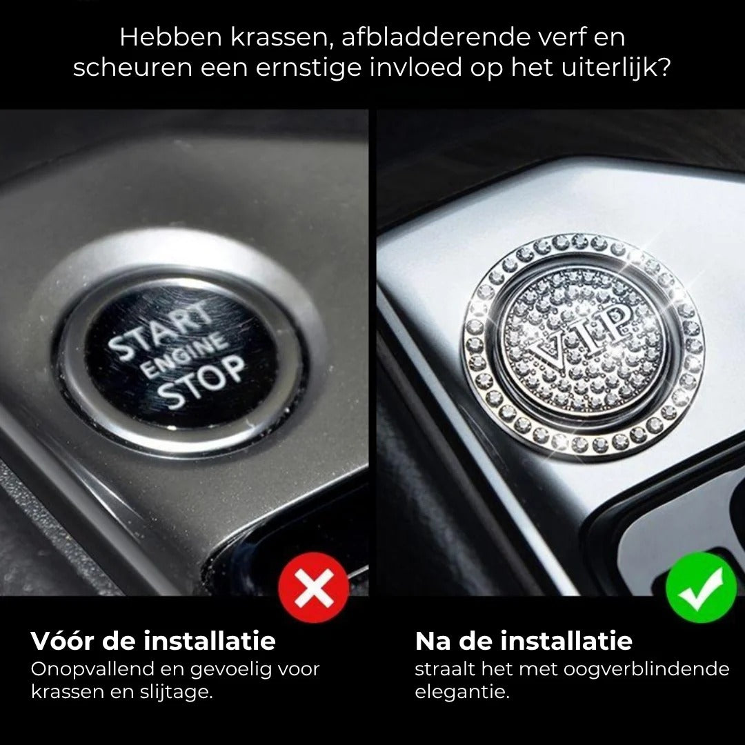 Strass ring voor auto startknop