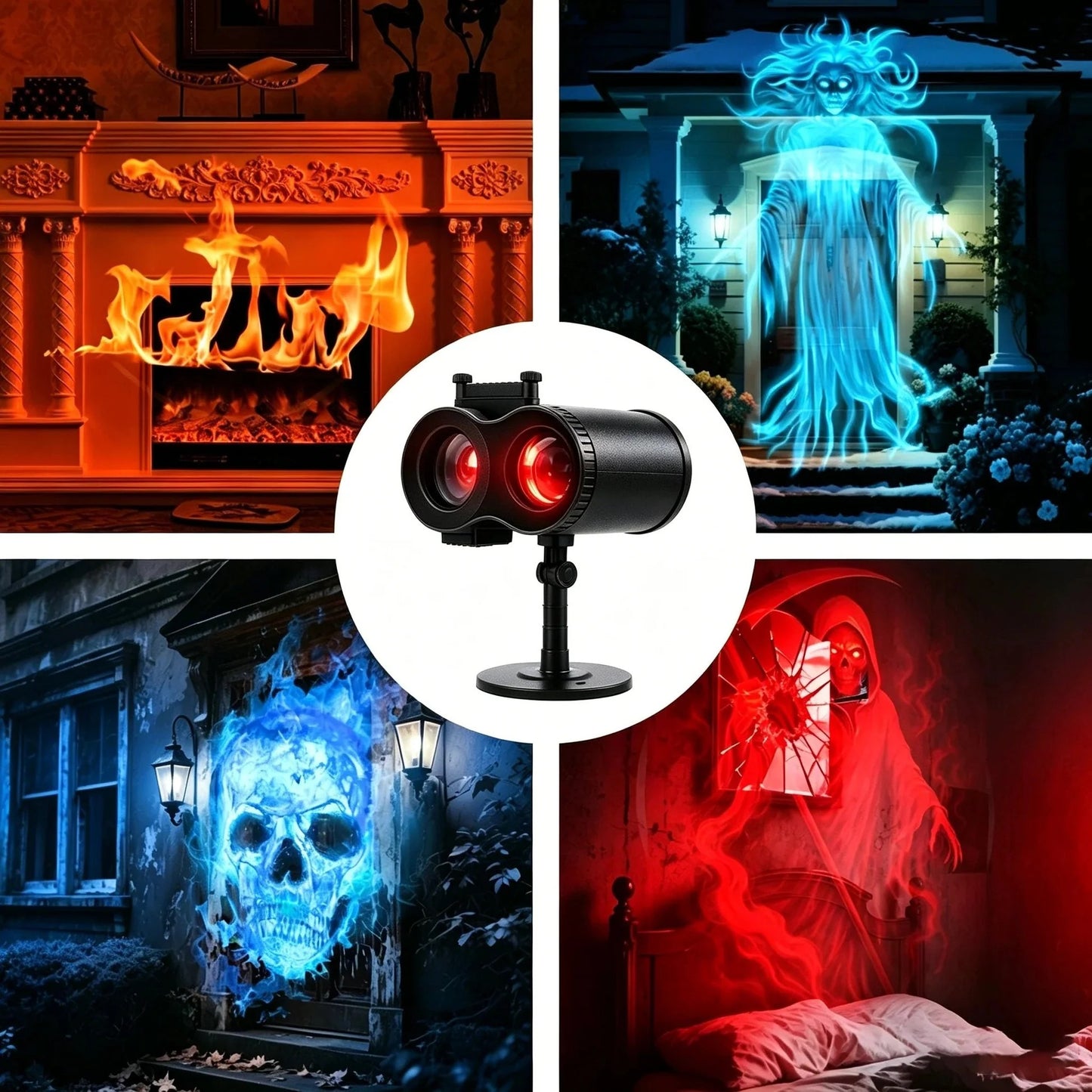 Halloween projectiespot met 10 HD projectiepatronen