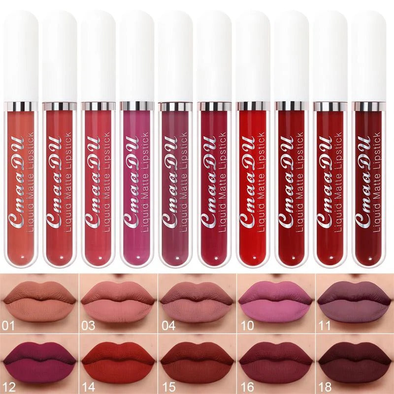10 Stuks matte, waterdichte en langhoudende lipgloss