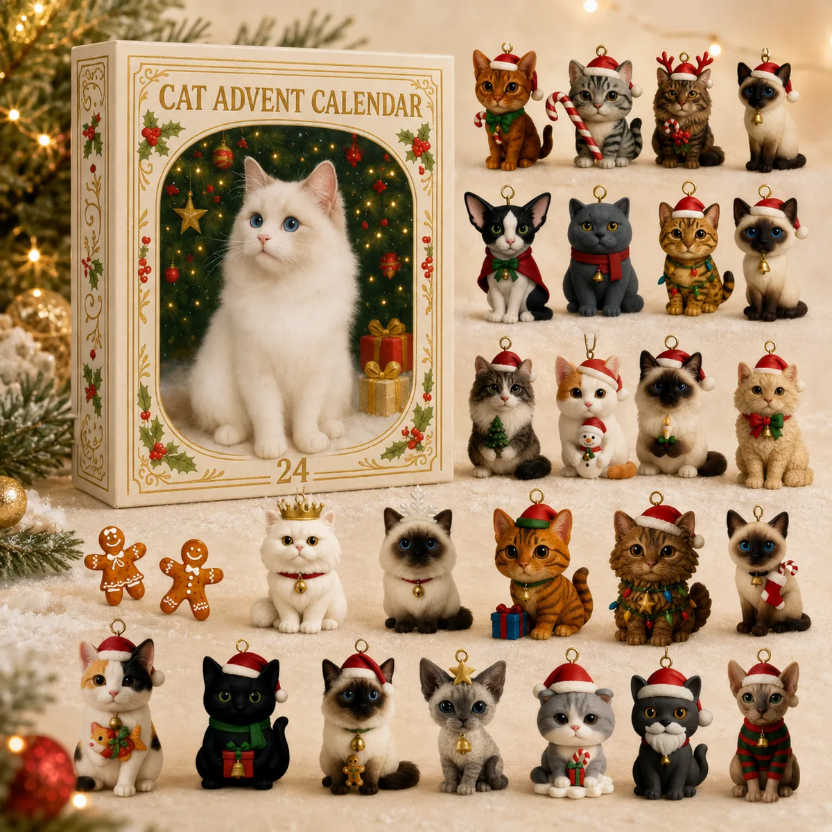 3D katten adventskalender met verrassingsdoosjes