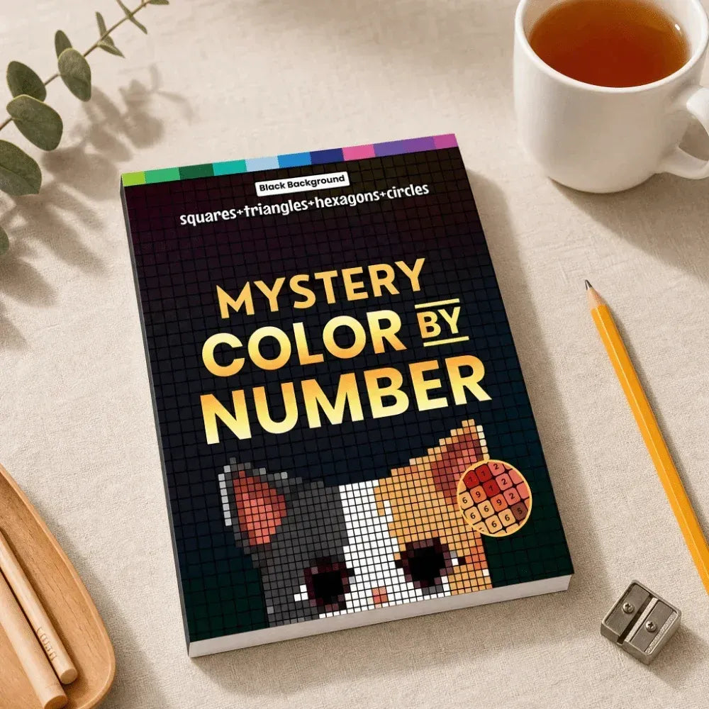Mystery Mosaics kleurboek met kleuren op nummer