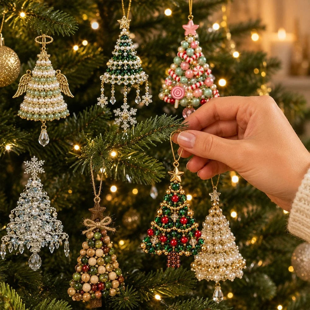 DIY kerstboomornament met kralen