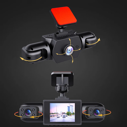 360° 4-Lens Dashcam – Volledig Zicht & Nachtzicht