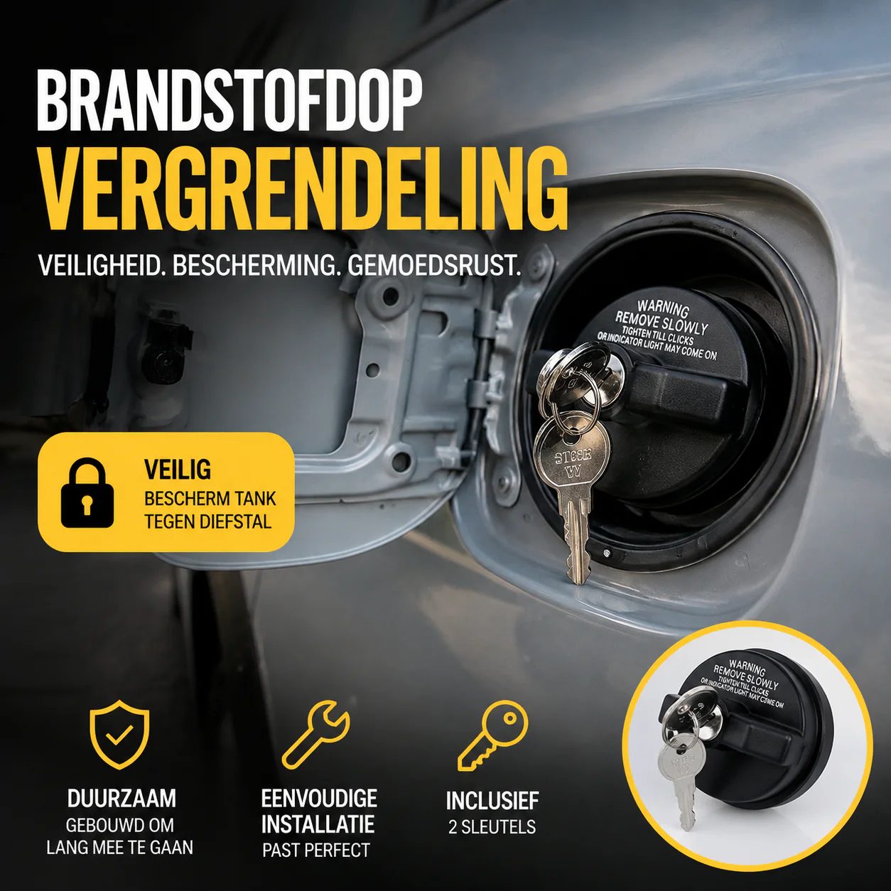 Afsluitbare Brandstofdop met Slot