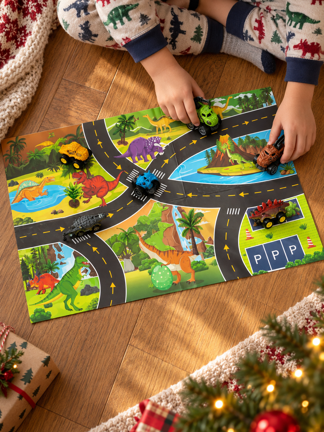 Dinosaurus raceauto adventskalender voor kinderen