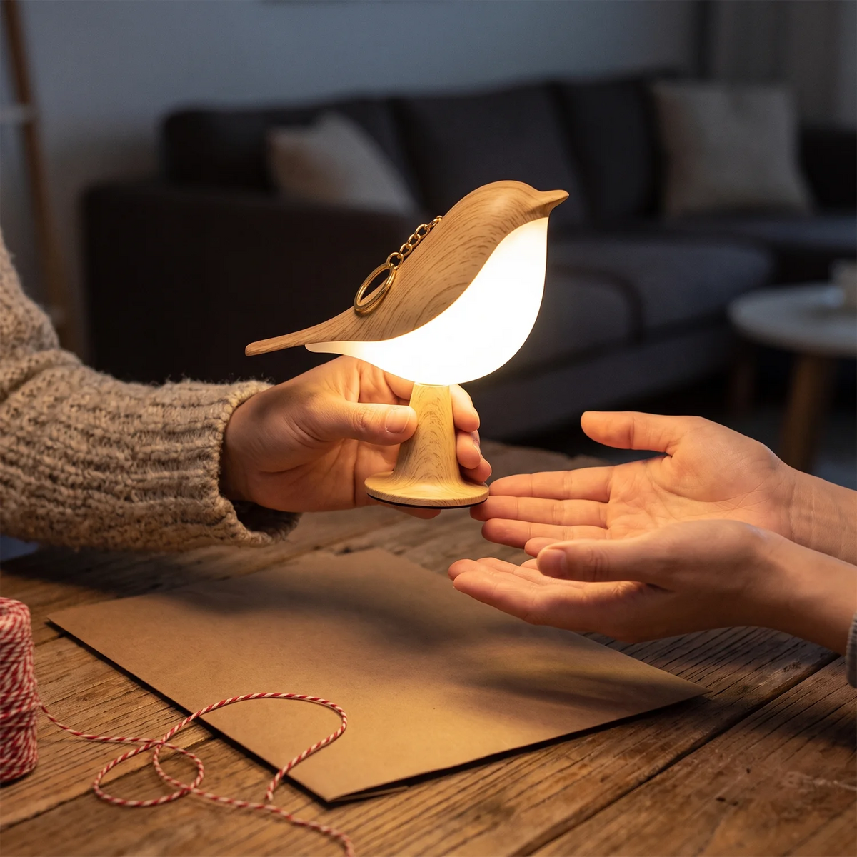 Cora draadloze vogellamp met touchdimmer