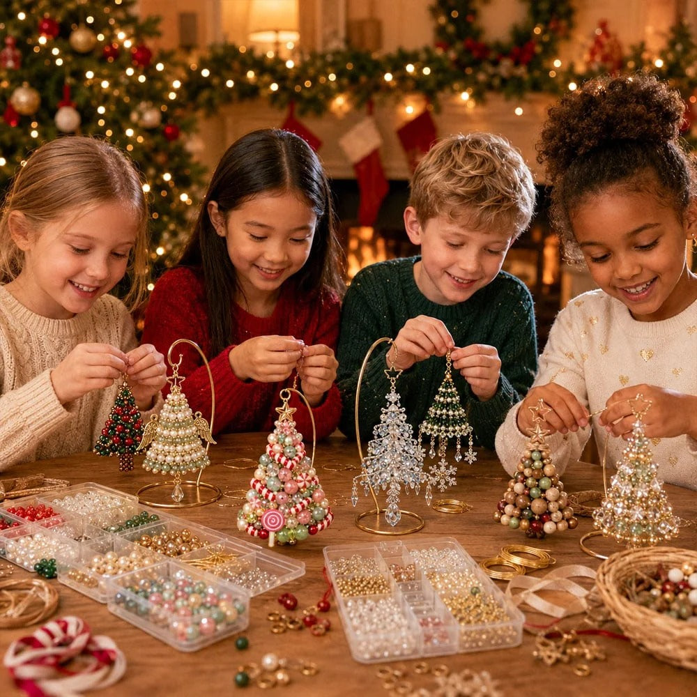 DIY kerstboomornament met kralen