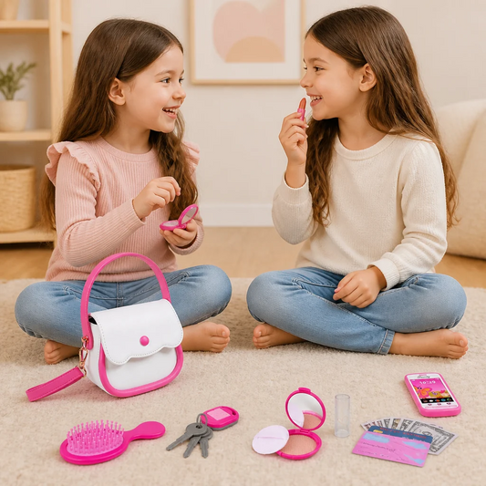 Kinder speelhandtas set met telefoon en make up accessoires