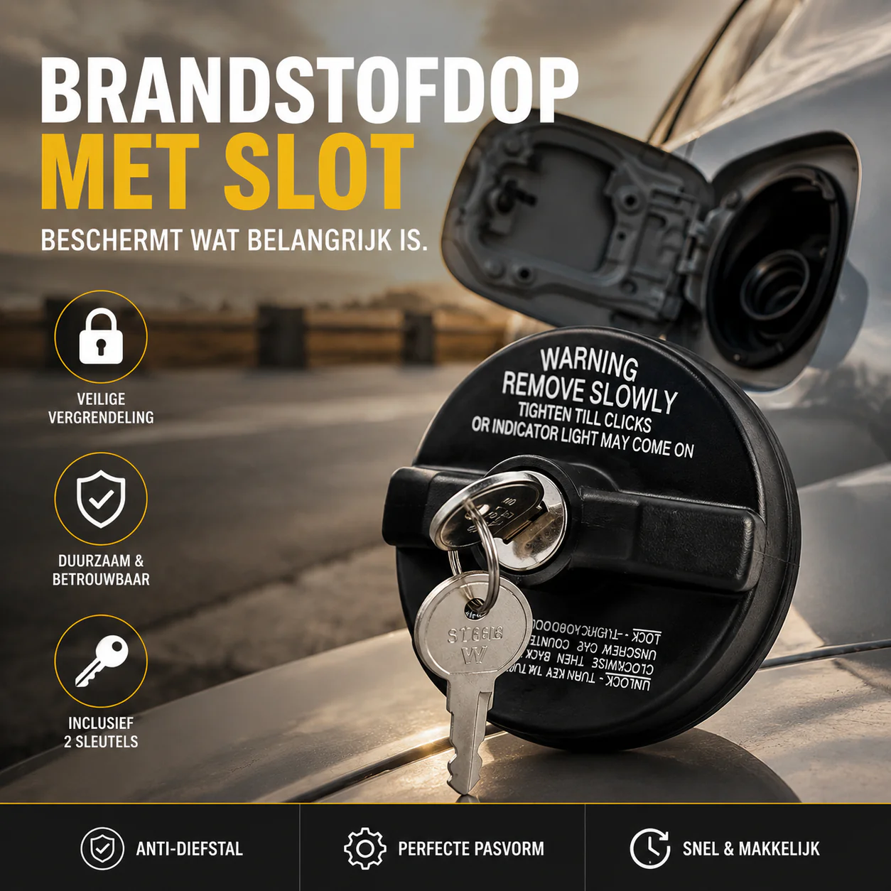 Afsluitbare Brandstofdop met Slot