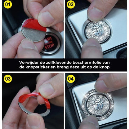 Strass ring voor auto startknop