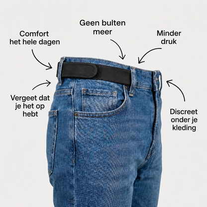 Strapp elastische broekriem zonder gesp set van 2