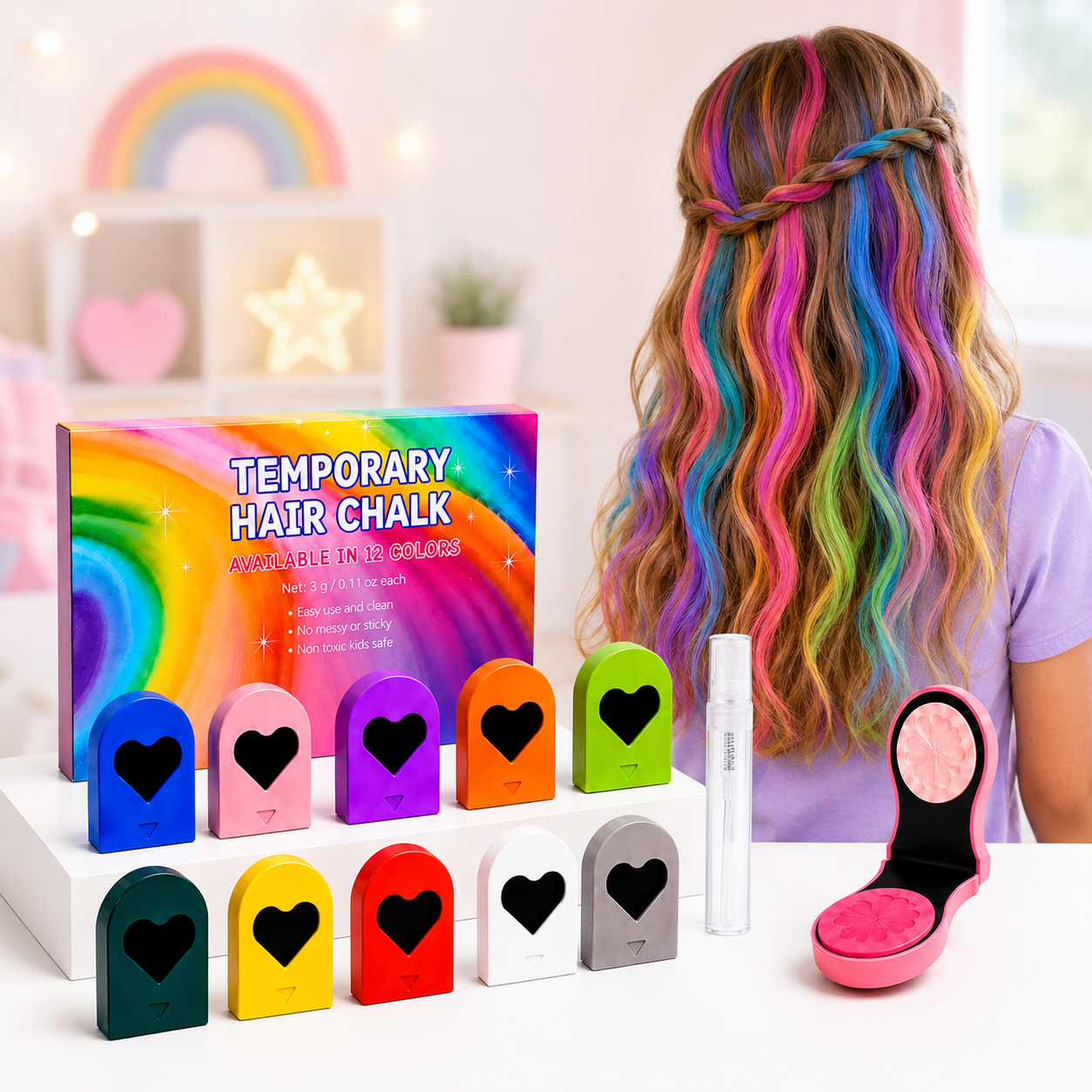 ColorPop uitwasbaar haarkrijt set van 12 kleuren