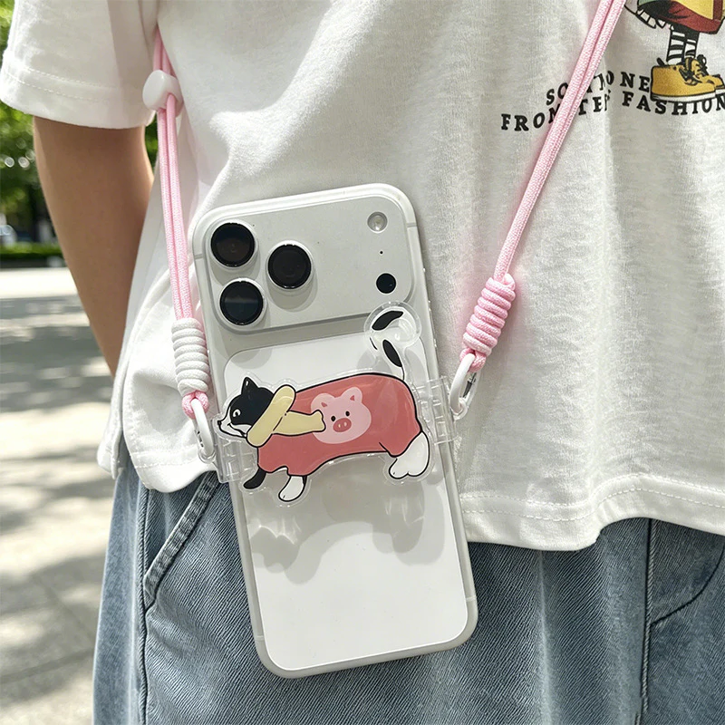 Telefoonclip met Cartoondier en Polskoord