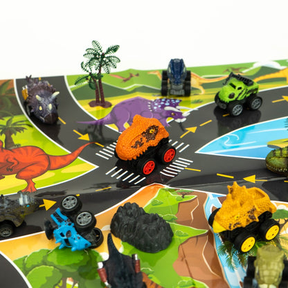 Dinosaurus raceauto adventskalender voor kinderen