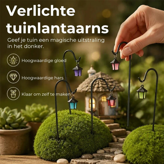 Lichtgevende mini plantenlantaarns set van 7