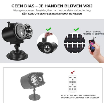 Halloween projectiespot met 10 HD projectiepatronen
