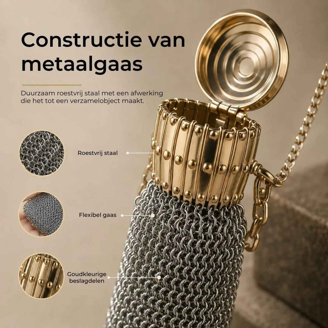 Vintage metaalgaas muntportemonnee voor kleine spullen