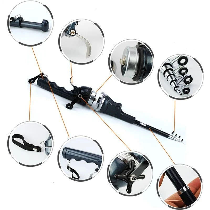 Compacte telescopische vishengel