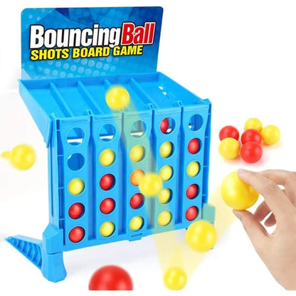 4 op een rij stuiterspel met ballen