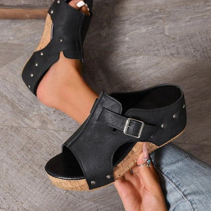 Damesmode Peep Toe sleehak sandalen met plateauzool