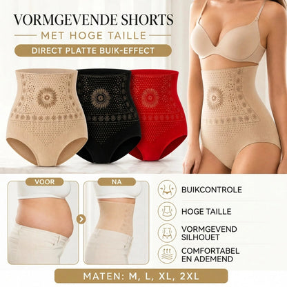 Vormgevende shorts met hoge taille