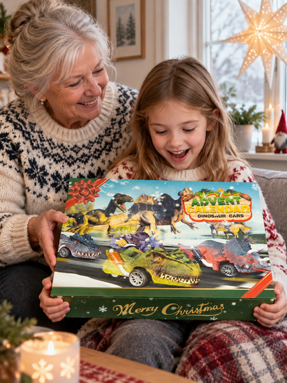 Dinosaurus raceauto adventskalender voor kinderen