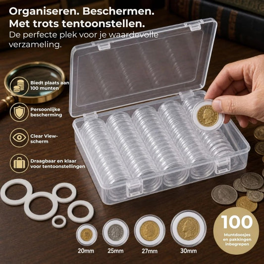 Beveiligde opbergkoffer voor munten